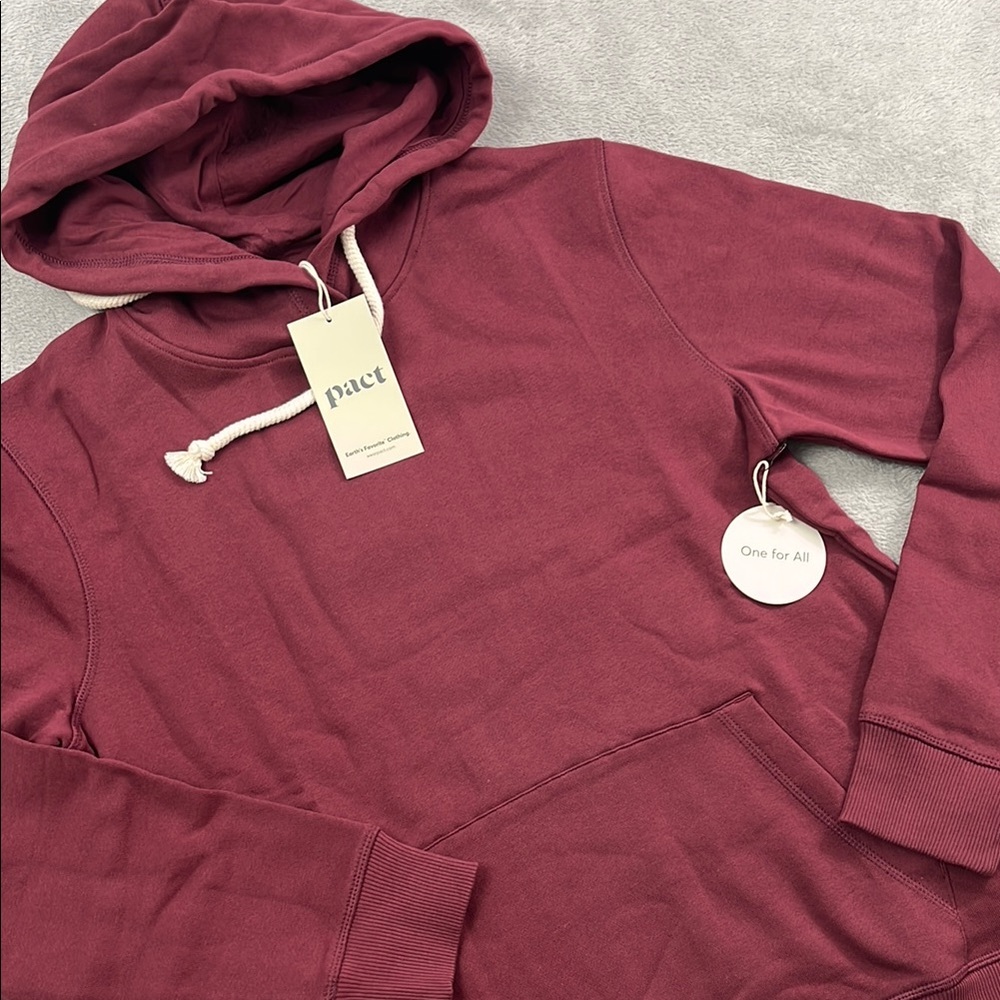 NEW Pact S Womens Red Burgundy Hoodie Unisex‎ One-for-All Hoodie